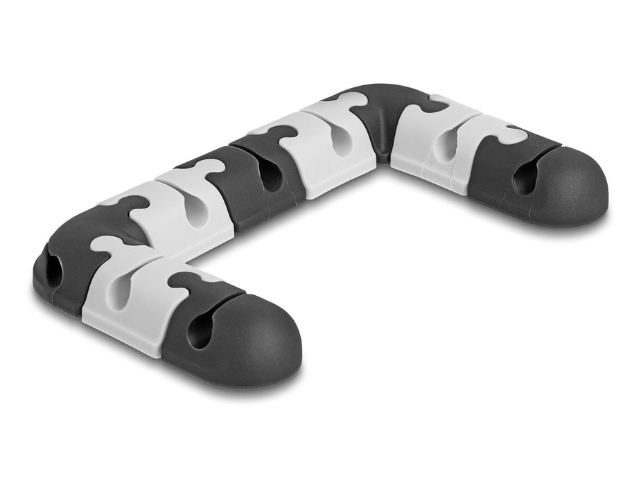 Delock 18448 Juego Modular Autoadhesivo Portacables 9 Piezas Negro / Gris