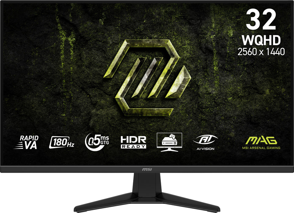 80 Cm (31.5") 2560 X 1440 Pixel Msi 9s6-3de11m-001 16:9 Wide Quad Hd Rapid Va 0,5 Ms 180 Hz Hdr Displayport Hdmi Vesa