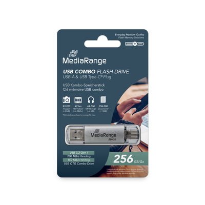 EAN 4260664879770 - MediaRange MR939-1 unidad flash USB 256 GB USB Type-A / USB Type-C 3.2 Gen 1 (3.1 Gen 1) Plata imagen 4