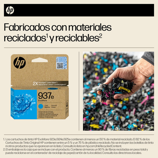 EAN 0199764688088 - HP 937e EvoMore Cyan Original Ink Cartridge cartucho de tinta 1 pieza(s) Alto rendimiento (XL) imagen 2