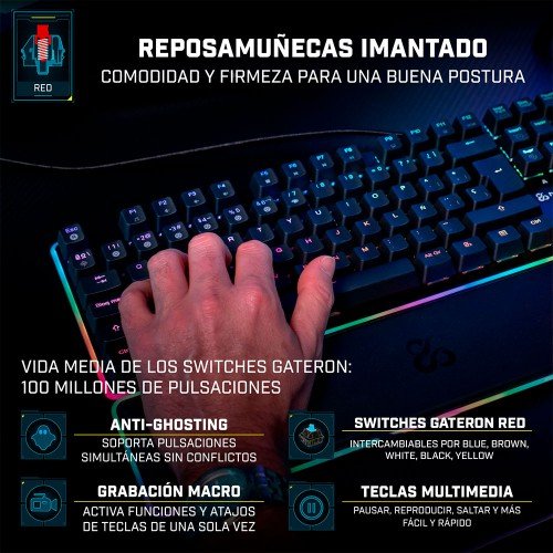 EAN 8435443702839 - Newskill Gaming Gungnyr Pro teclado Juego USB QWERTY Español Negro imagen 3