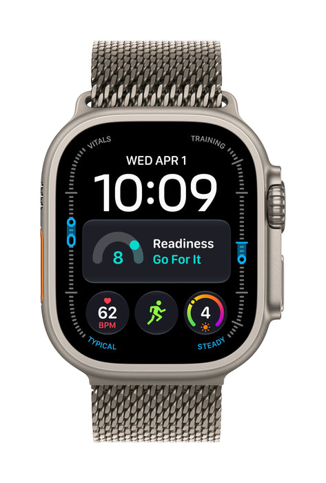 Apple Watch Ultra 4 Gps + Cellular 49mm Natural Titanium Case With Natural Titanium Milanese Loop - L