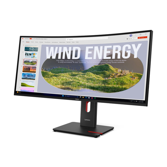EAN 0198155878633 - Lenovo ThinkVision T34WD-40 pantalla para PC 86,4 cm (34") 3440 x 1440 Pixeles Wide Quad HD LED Negro imagen 3