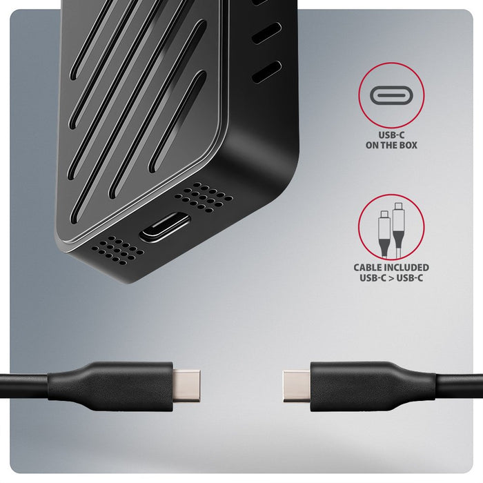 EAN 8595247908483 - Axagon EEM2-20G NVMe-SSD-Gehäuse USB-C 3.2 20 Gbps 2230 - 2280 - schwarz Caja externa para unidad de esta imagen 11