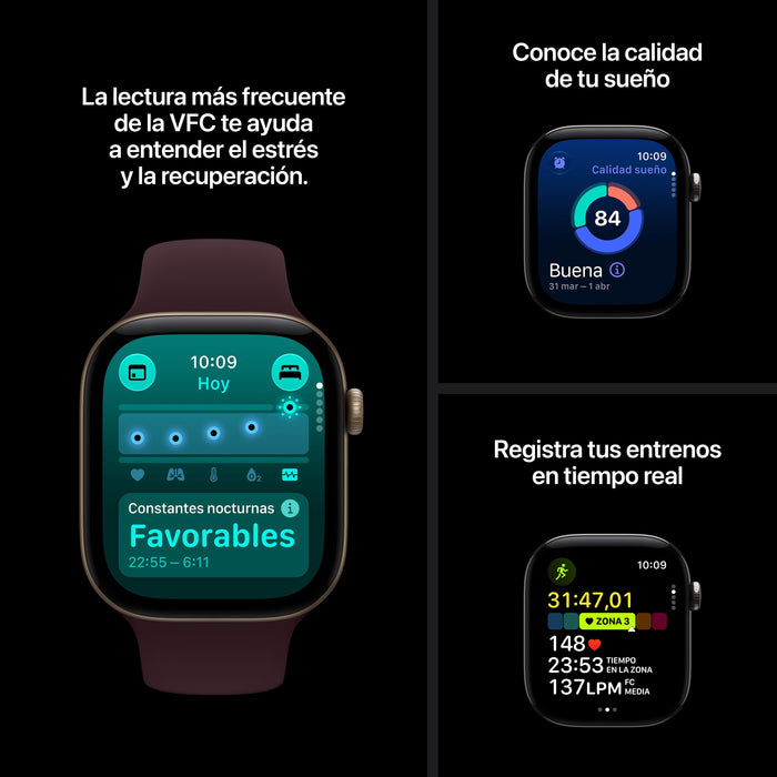 Apple Watch Series 12 (2026) Gps+Cel 46mm Caja De Aluminio Bronce Oscuro Correa Milanese Loop Bronce Oscuro Talla M L Siri Ai