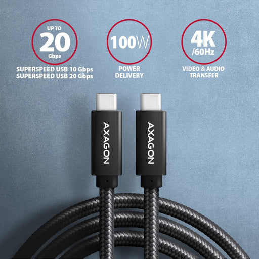 EAN 8595247908469 - Axagon BUCM32-CM15AB cable USB USB 3.2 Gen 2x2 1,5 m USB C Negro imagen 2