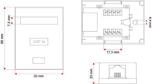 EAN 5901738551084 - A-LAN GN005 caja de conexiones de red Cat5e Blanco imagen 2