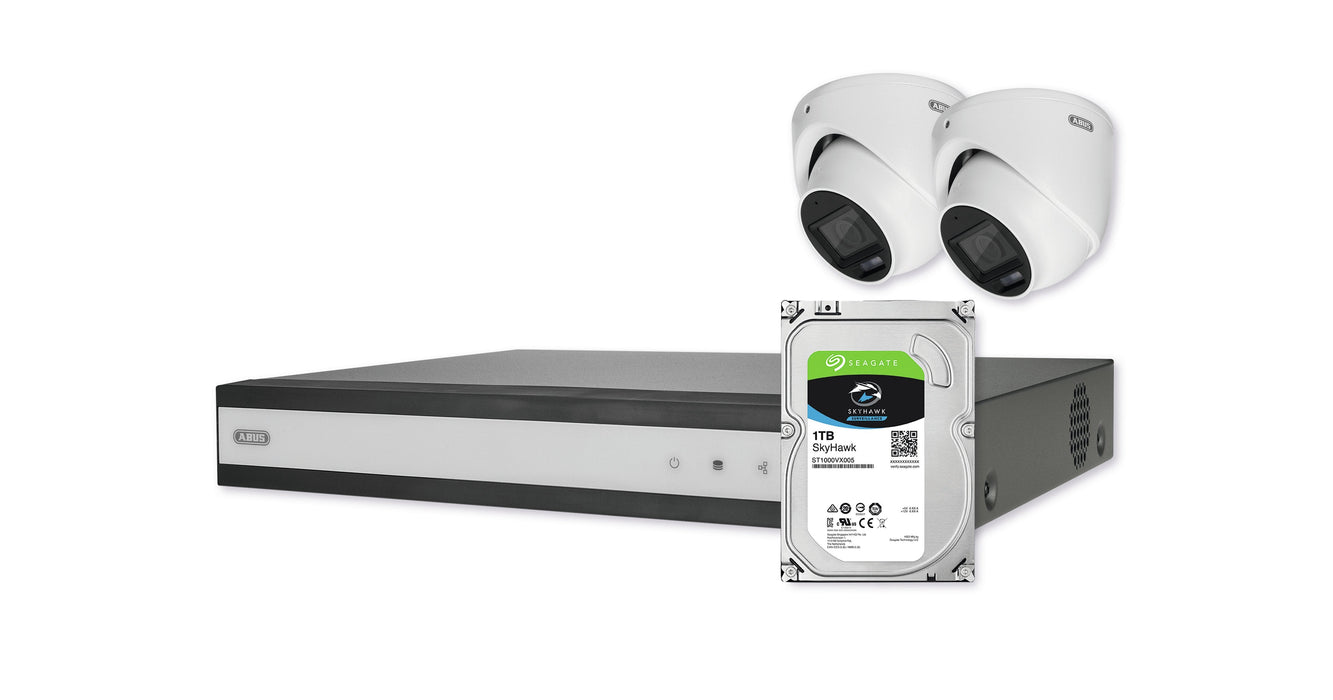 Abus Analog-Video-Set: 2 Mini-Dome-Kameras + Rekorder