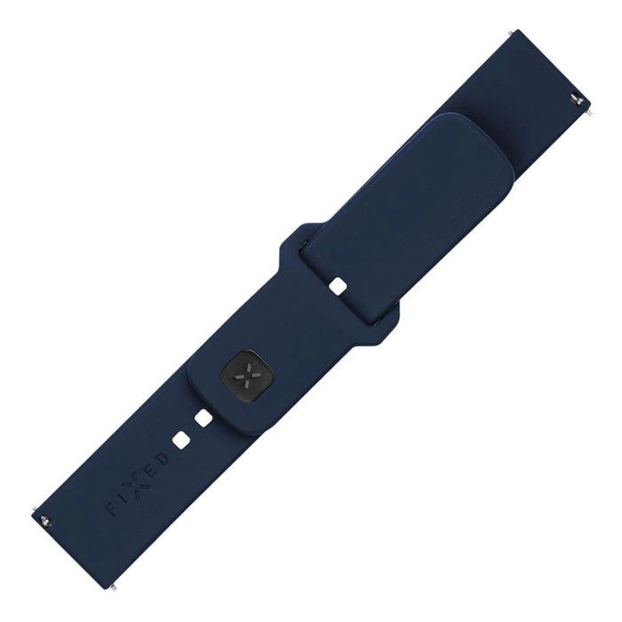 Fixed Silicone Sporty Strap Set With Quick Release 20mm For Smartwatch, Blue