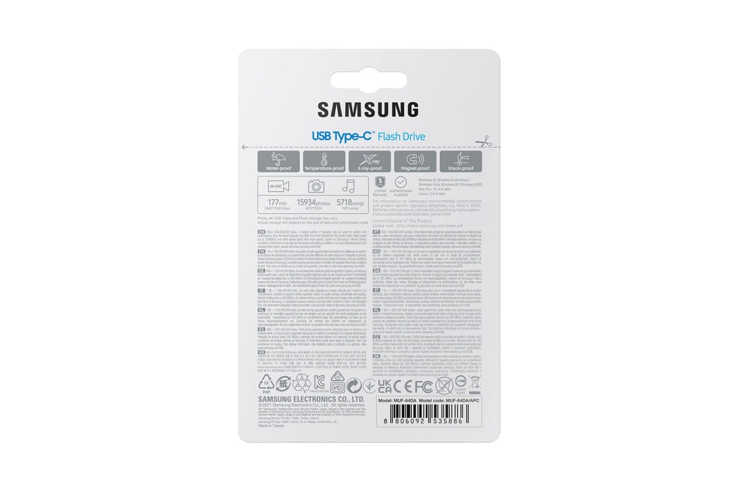 EAN 8806092535886 - Samsung MUF-64DA unidad flash USB 64 GB USB Tipo C 3.2 Gen 1 (3.1 Gen 1) Azul imagen 10