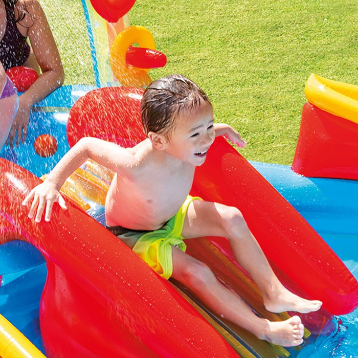 Piscina Hinchable Infantil Modelo Jardín Con Tobogán, 290 X 180 X 104 Cm