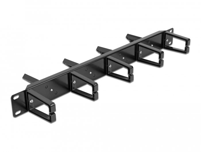 Delock 19? Cablemanagement Rangierpanel Beidseitig Mit 9 Bügeln (5 X Vertikal, 4 X 45° Geneigt) 1 He Schwarz