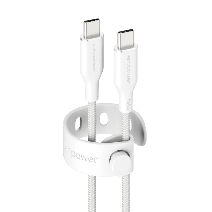 EAN 5715685027666 - PanzerGlass empower™ by ® Racing 240W USB-C to USB-C Cable | USB 2.0 | 1.2M | Silver White cable USB Blan imagen 2