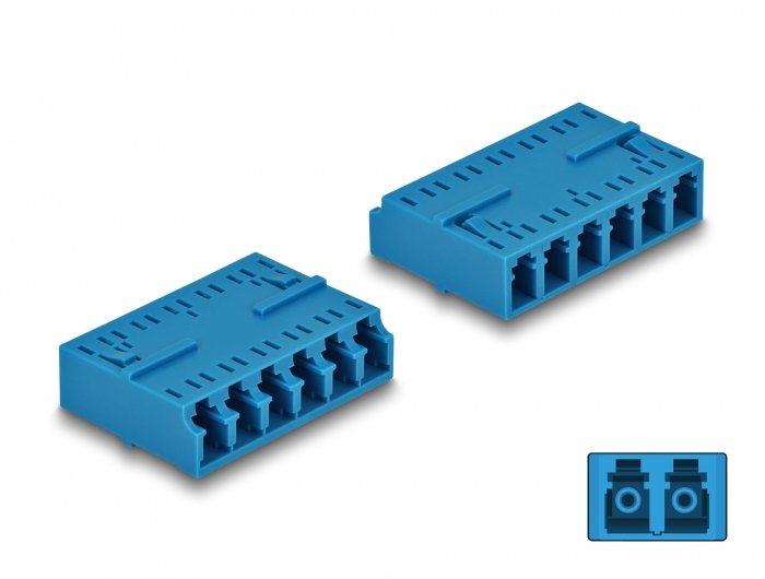 Lwl Kupplung Hd Lc Hexaplex Buchse Zu Lc Hexaplex Buchse Blau