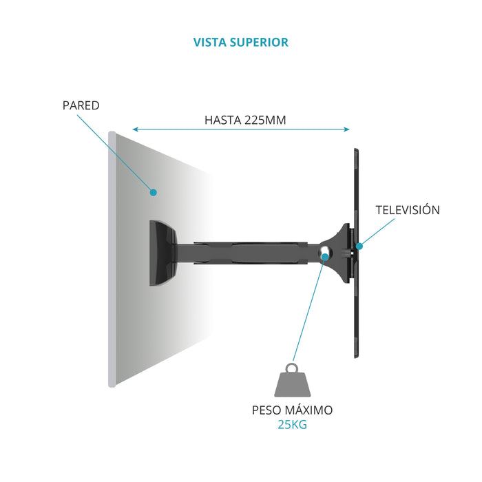 EAN 8436034260813 - TM Electron TMSLC282 soporte para TV 114,3 cm (45") Negro imagen 3