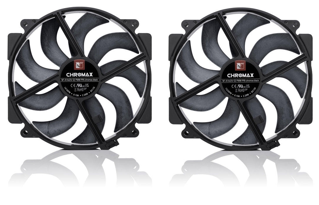 EAN 9010018100754 - Noctua NF-A14X25R G2PWM SX2 CHBK Carcasa del ordenador Ventilador 14 cm Negro 2 pieza(s) imagen 3