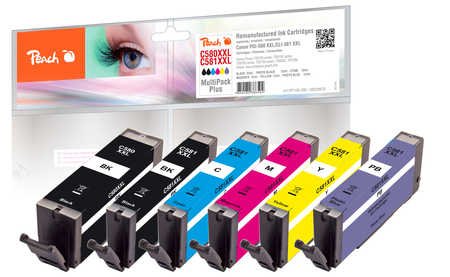 EAN 7640182386504 - Peach 320676 cartucho de tinta 6 pieza(s) Compatible Negro, Cian, Magenta, Foto negro, Photo blue, Amaril imagen 1