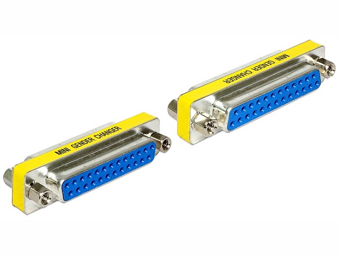 Ser Delock 65483 Sub-D 25 Sub-D 25 Blau - Silber - Gelb Cableschnittstellen- Adapter