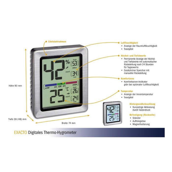 Tfa® Exacto Thermometer Plateado