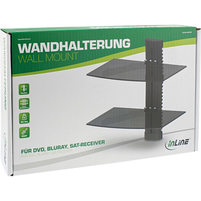 Soporte De Pared Inline, Para Dvd, Bluray, Sat-Receiver, Máx. 8 Kg, Negro