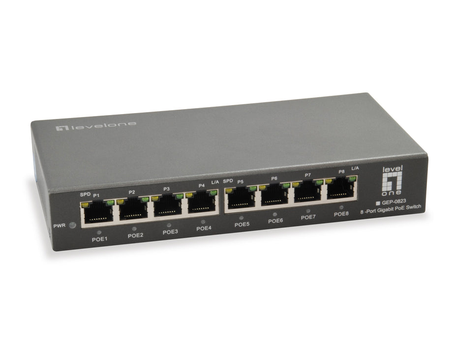 Switch Level One Gep-0823 No Gestion  8p  Poe 10/100/1000 Poe 120w