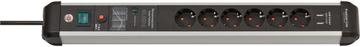 EAN 4007123677061 - Brennenstuhl 1391010610 base múltiple 3 m 6 salidas AC Interior Negro, Plata imagen 1