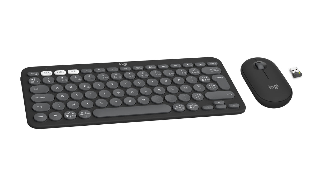 Pebble 2 Combo Tonal Graphite - Fra 2.4ghz/Bt-419 Universal