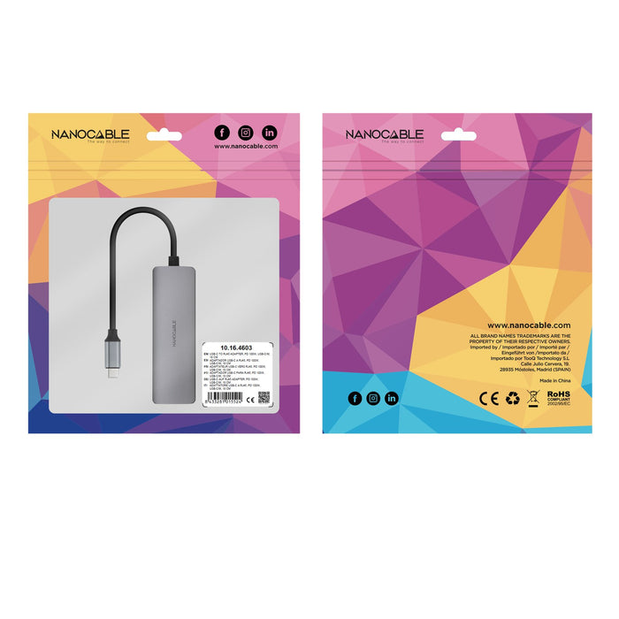 EAN 8433281015524 - Nanocable 10.16.4603 base para portátil y replicador de puertos Alámbrico USB 3.2 Gen 1 (3.1 Gen 1) Type- imagen 5