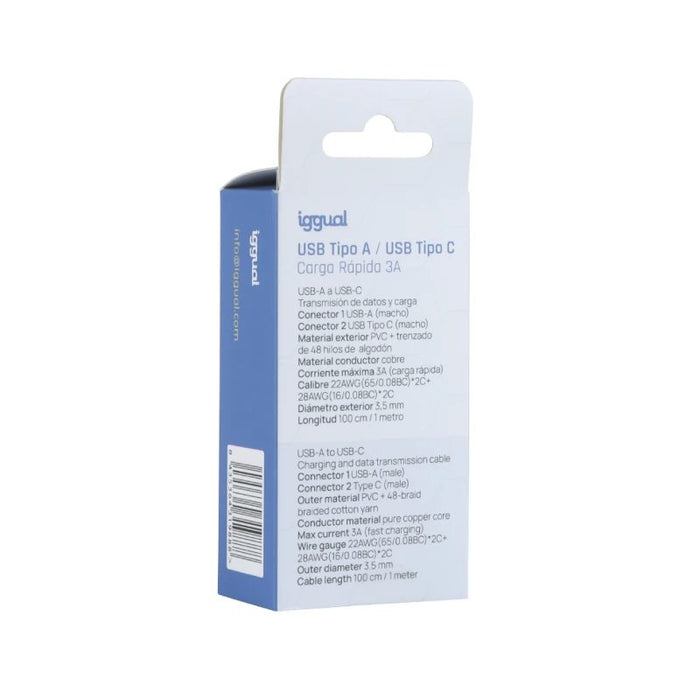 EAN 8435364319888 - iggual IGG319888 cable USB 1 m USB A USB C Negro imagen 4