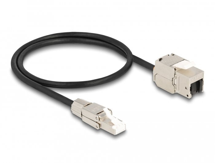 Delock Cable Rj45 Stecker Feldkonfektionierbar Zu Keystone Modul Rj45 Buchse Cat.6a 50 Cm