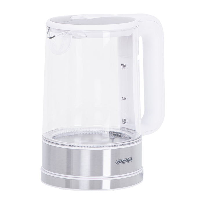 EAN 5903887803908 - Mesko Home MS 1301W tetera eléctrica 1,7 L 2200 W Acero inoxidable, Transparente, Blanco imagen 2