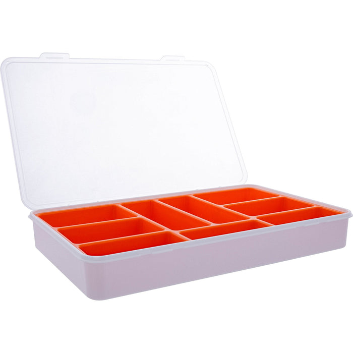 Inline® Small Components Box, 9 Compartments, 290x185x45mm, Orange
