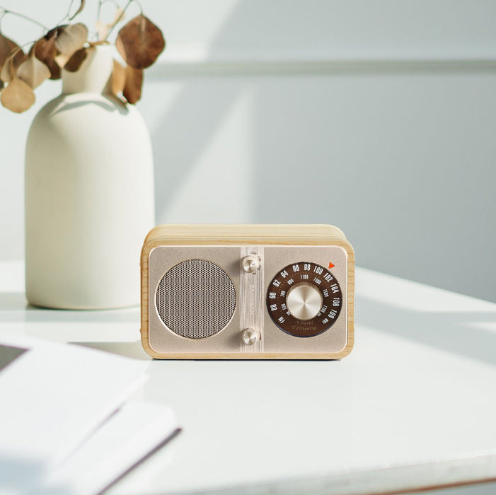 Sangean Wr-9 Fresno Blanco Radio Analógica De Madera Con Am Fm Bluetooth