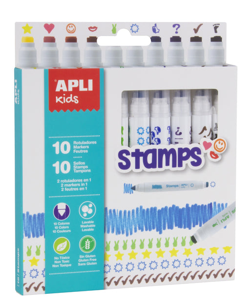 EAN 8410782168072 - APLI Kids 16807 marcador 10 pieza(s) Negro, Azul, Marrón, Verde, Azul claro, Lila, Naranja, Rosa, Rojo, A imagen 1