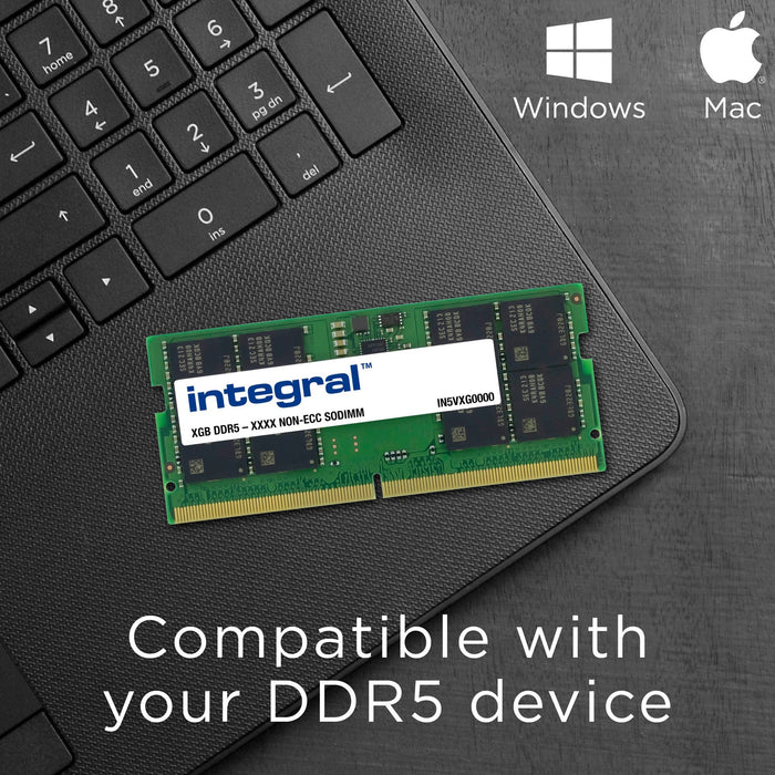 Integral 32gb Memoria Ddr5 5600mhz Pc5-44800 Unbuffered Non-Ecc 1.1v 2gx8 Cl46 Memoria 1 X 32 Gb