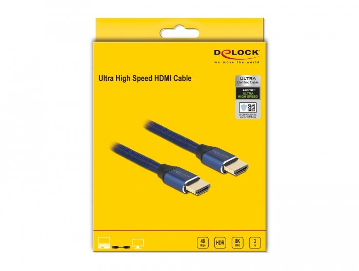 Cable Delock 85448 Hdmi 3 M Hdmi Tipo A (Estándar) Azul