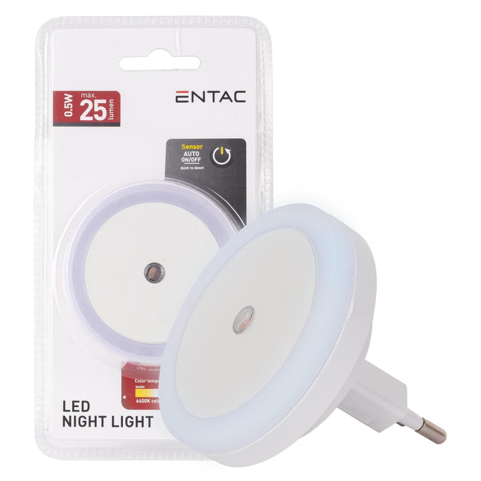Entac Nachtlicht 0.5w Kreis Cw Blanco Dämmerungssensor