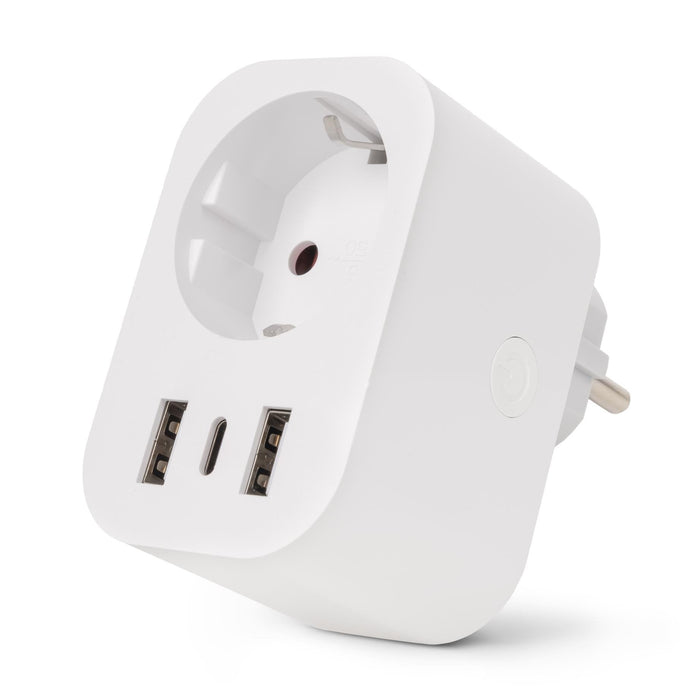 Entac Wifi Meckdosenadaptador 1-Fach Con 2x Usb-A 1x Usb-C