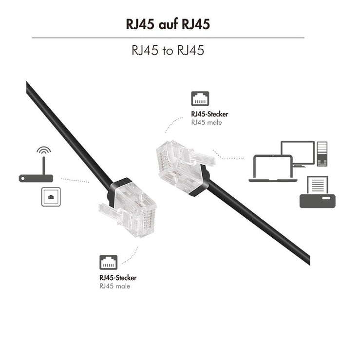 Patch Cable Cat.6a U Utp Slim High-Flex, Negro 5,00 M