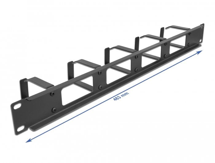 Delock Panel De Gestión De Cables De 19" Con Abertura Y 5 Ganchos 1u Negro