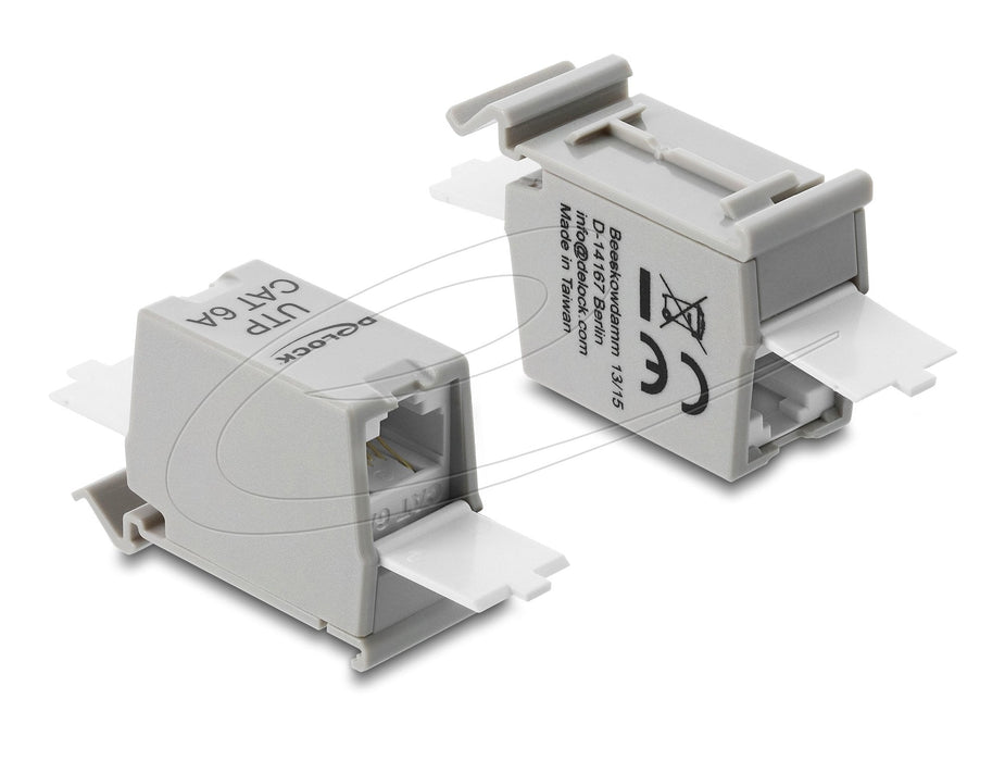 Delock Rj45 Kupplung Cat.6a Hembra A Hembra Con Staubschutzklappe Para Hutschien