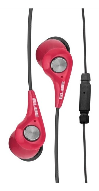 Auriculares Deportivos Elbe Au-107-Mic Con Micrófono Jack 3.5 Rojo Y Negro