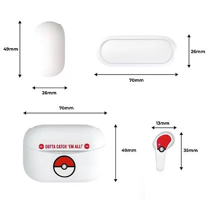 EAN 5055371624015 - OTL Technologies Pokémon Poké ball Auriculares Inalámbrico Dentro de oído Llamadas/Música Bluetooth Blanc imagen 8