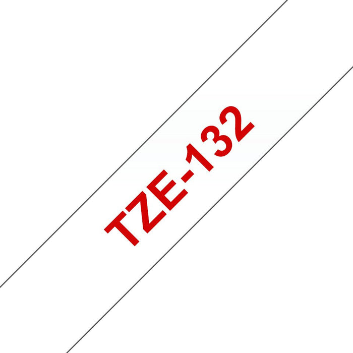 EAN 4977766684842 - Brother TZE-132 cinta para impresora de etiquetas Rojo sobre transparencia imagen 1