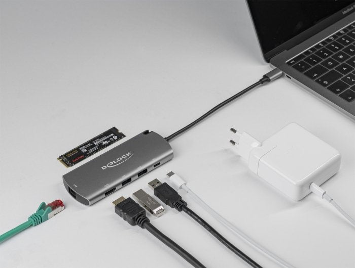 Delock 87767 Base Para Portátil Y Replicador De Puertos Alámbrico Usb 3.2 Gen 1 (3.1 Gen 1) Type-C Gris, Estación De Acoplamiento Gris, Alámbrico, Usb 3.2 Gen 1 (3.1 Gen 1) Type-C, 100 W, 1.4/2.2, 10,100,1000 Mbit/S, Gris