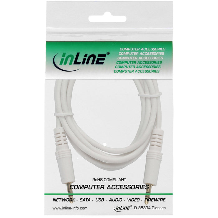 Cable De Audio Inline 3.5mm Estéreo Macho A Macho Blanco/Dorado 2.5m