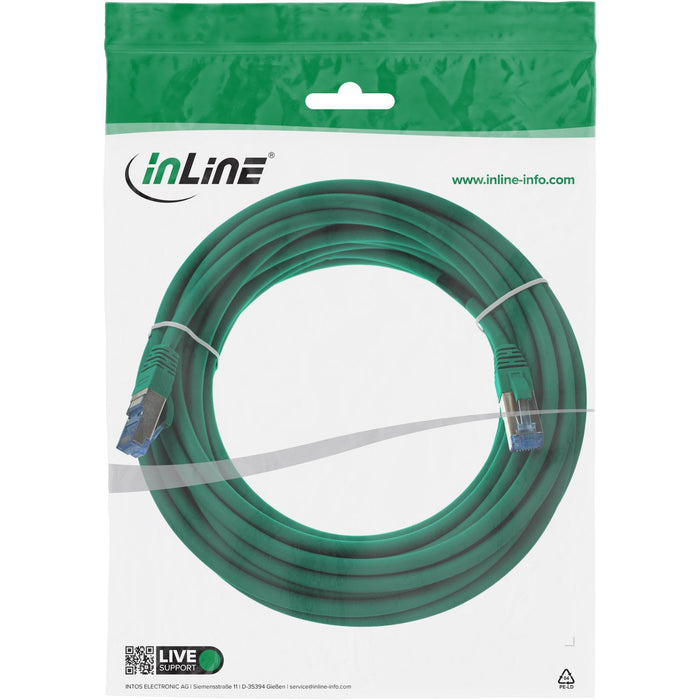Cable De Red Inline S/Ftp Pimf Cat.6a Libre De Halógenos 500mhz Verde 10m