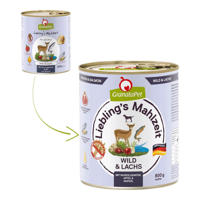 EAN 4260165192118 - GranataPet 192118 alimento húmedo para perros Salmón, Carne de venado Adulto 800 g imagen 3