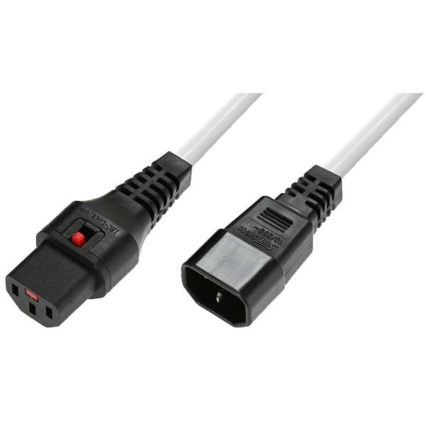 Powercord C13 Iec Lock - C14  White 2m, Pc1075