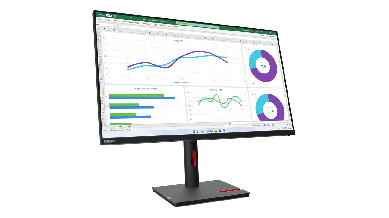 EAN 0196801200739 - Lenovo ThinkVision T32h-30 pantalla para PC 80 cm (31.5") 2560 x 1440 Pixeles Quad HD LED Negro imagen 6